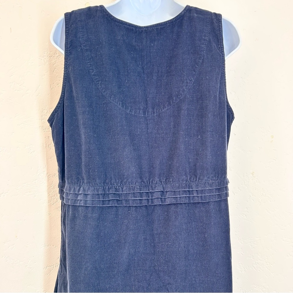 Christopher & Banks Vtg 90s Corduroy Button Front Midi Jumper Dress L Teacher - Picture 5 of 10